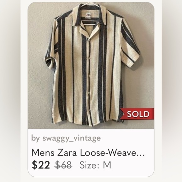 Zara Men Striped Button down - Picture 9 of 11